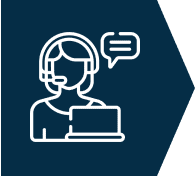 Customer support representative with headset icon.
